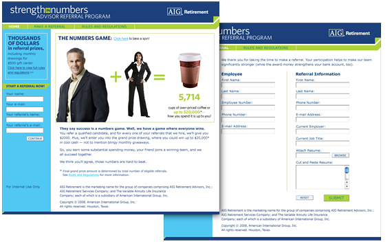 AIG Retirement Online Employee Referral Program