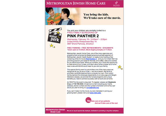 Metropolitan Jewish Health System E-blast