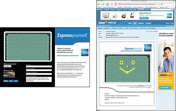 American Express Recruitment Advertising Rich Media Banner and E-blast